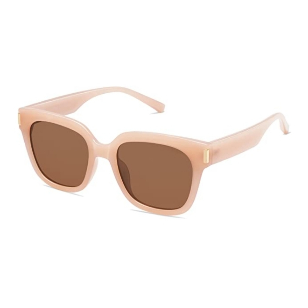 Brown Classic Polarized Sunglasses for Women Men Trendy Square Frame - Picture 1 of 4
